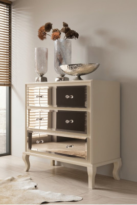 Cómoda aparador armario Diseñador Lujo Armarios Cómodas Moderno Beige Diseño