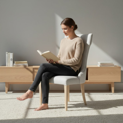 Silla de comedor Silla Butaca Sillón Sillas de comedor Madera Moderno Lujo Gris