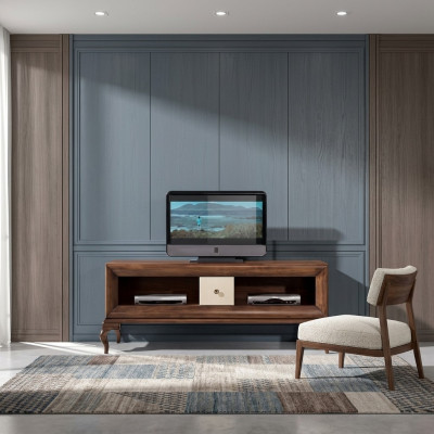 Soporte de TV, soporte de TV bajo, aparador, mesa de madera, sala de estar, marrón, muebles, televisión, nuevo.