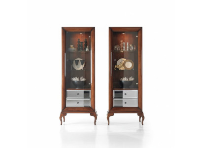 Vitrinas Armarios Vitrinas Madera Muebles de lujo Sala de estar Armario Marrón Barroco Nuevo