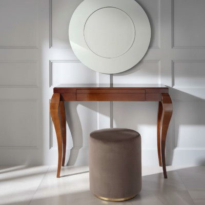 Consola Mesa Taburete Tocador Aparador Madera Marrón Muebles Mesas Conjunto de 2 piezas.