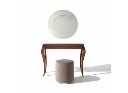 Consola Mesa Taburete Tocador Aparador Madera Marrón Muebles Mesas Conjunto de 2 piezas.