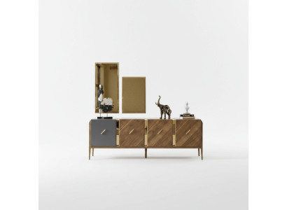 Mueble de salón aparador de lujo armario de madera marrón.