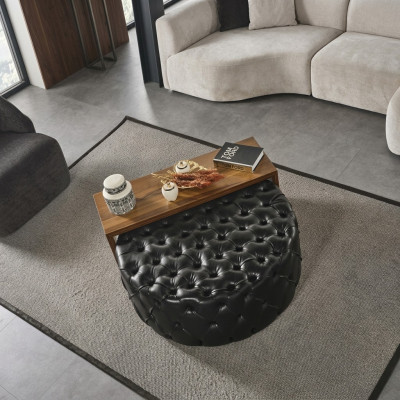 Mesa de centro Mesa Mesa auxiliar Sala de estar Moderno Negro Cuero artificial