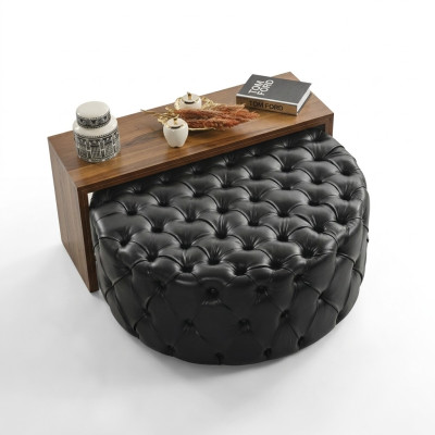 Mesa de centro Mesa Mesa auxiliar Sala de estar Moderno Negro Cuero artificial