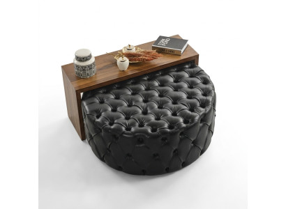 Mesa de centro Mesa Mesa auxiliar Sala de estar Moderno Negro Cuero artificial