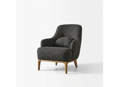 Sillón orejero Moderno Tela Sala de estar Poliéster Gris Diseño Asiento