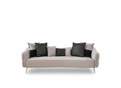 Sofá Chesterfield de tres plazas, Sofás de 3 plazas, Diseño moderno, Tela blanca.