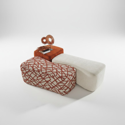 Taburete 3x taburete Pouf Puff pouf textil tela Reposapiés Sala de estar
