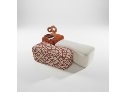 Taburete 3x taburete Pouf Puff pouf textil tela Reposapiés Sala de estar