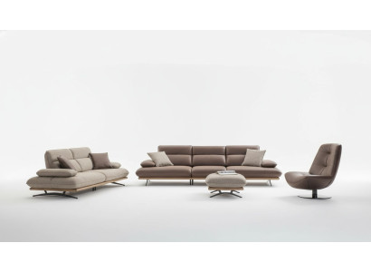 Conjunto de sofá sofá 4+3+1 sillón grupo de imitación de cuero de lujo marrón