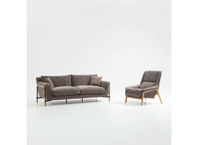 Sofás Conjunto de sofás de 4 plazas Sillón de tela gris para sala de estar