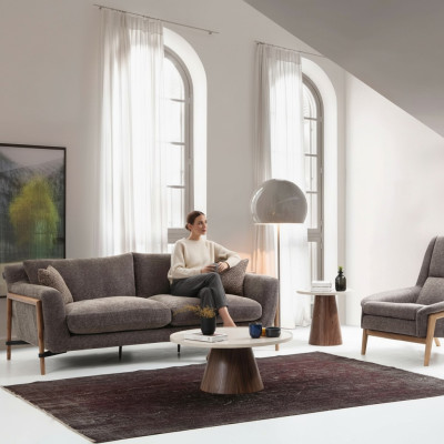 Sofá conjunto de sofás de 2 plazas sillón dos plazas tela sala de estar gris