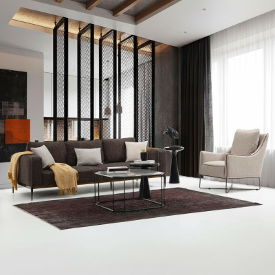 Conjunto de sofás de 3 plazas, sillón de una plaza, tres plazas, tela gris, diseño moderno.