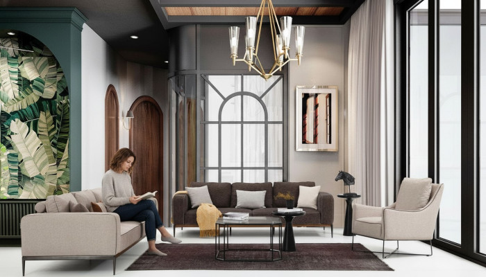 Sofá conjunto de 3 plazas 431, conjunto de sofás en beige con sillones modernos.