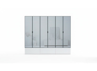 Armario de ropa Armario Madera Moderno Blanco Espejo Ropa Dormitorio