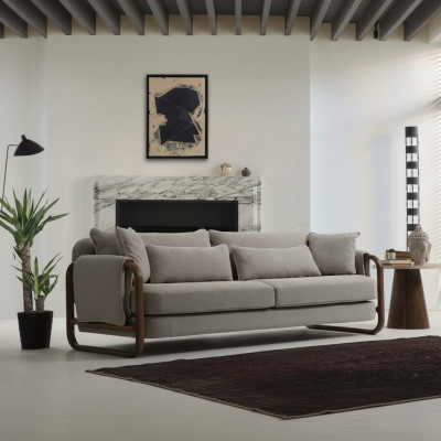 Sofá de 4 plazas, moderno de tela gris, diseño de sofás para sala de estar, nuevo.