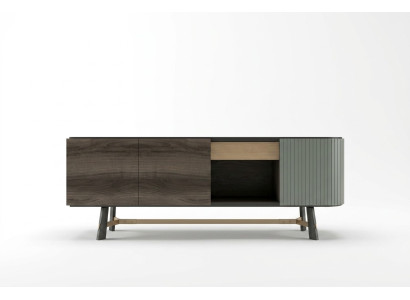 Mueble de madera para el comedor moderno en negro.