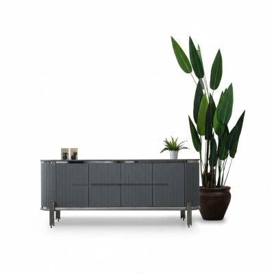 Aparador gris de lujo, cómoda, aparador, armario, muebles de comedor, muebles de madera.