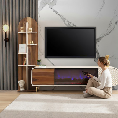 Soporte de TV RTV Tablero bajo Estantes Aparador Mesa Moderna Blanco Lujo Nuevo