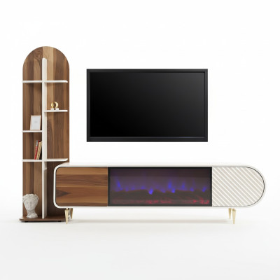 Soporte de TV RTV Tablero bajo Estantes Aparador Mesa Moderna Blanco Lujo Nuevo
