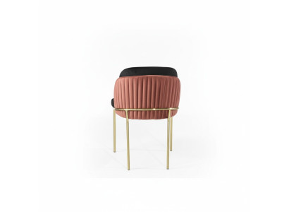 Silla de comedor Silla de cocina Sillón de respaldo de lujo rosa negro moderno