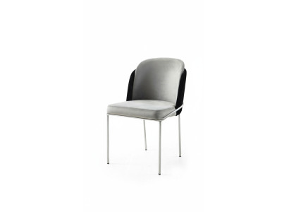 Silla Silla de comedor Silla de cocina Silla reclinable Lujo Gris Moderno Comedor