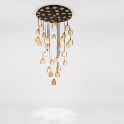 Lámpara de techo de la sala de estar de lujo candelabro lámpara de techo lámpara de araña dorada.