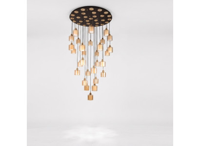 Lámpara de techo de la sala de estar de lujo candelabro lámpara de techo lámpara de araña dorada.