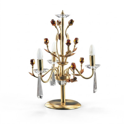Lámpara de mesa de cristal dorado, luces de lujo, lámparas, candelabro de corona de luz.