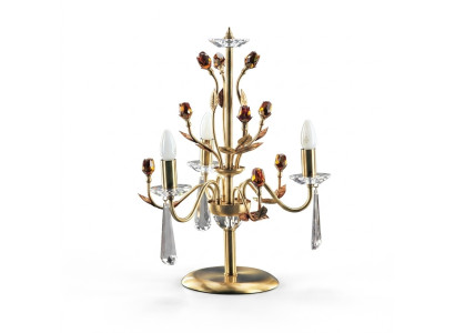 Lámpara de mesa de cristal dorado, luces de lujo, lámparas, candelabro de corona de luz.
