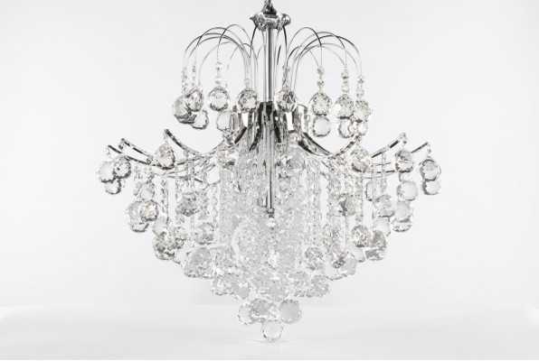 Lámpara de techo candelabro lámpara de techo de cristal lámparas de lujo lámpara de araña de plata