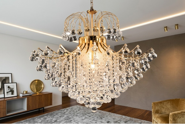 Lujo candelabro lámpara de techo araña lámpara de techo lámparas oro arte