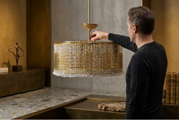 Lámpara de techo de lujo Lustre Lámpara de araña Lámpara de techo Lámparas Oro Iluminación