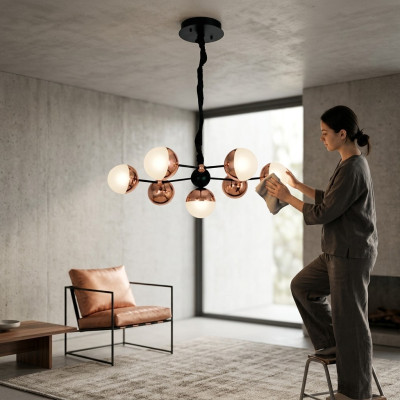 Lámpara de techo redonda moderna Lámpara de techo de lujo Candelabro Araña ornamental.