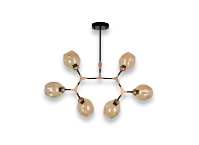 Lámpara de techo Lüster Candelabro Lámpara de techo Moderno Vidrio Beige Nuevo