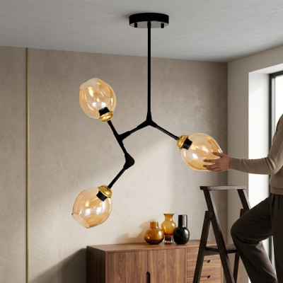 Lámparas Lustres Lámparas de araña Lámparas de techo lámparas de techo Oro Moderno Vidrio