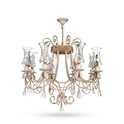 Lámpara de techo de lujo lustre candelabro lámpara de techo lámparas de vidrio beige