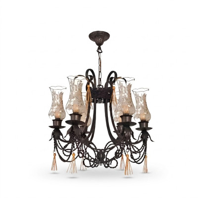 Lámpara de techo de lujo con candelabro de cristal, lustre y luz de techo del castillo.