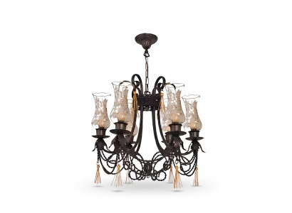 Lámpara de techo de lujo con candelabro de cristal, lustre y luz de techo del castillo.