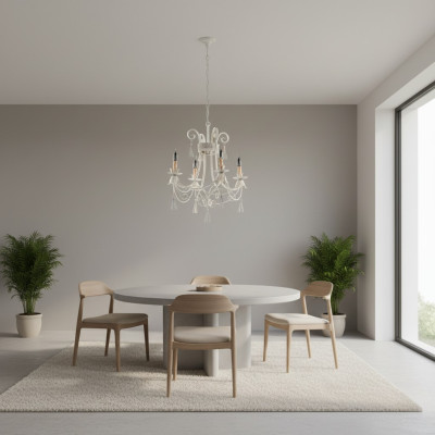 Lámpara de techo de lujo araña candelabro lámpara de techo lámparas Beige Arte