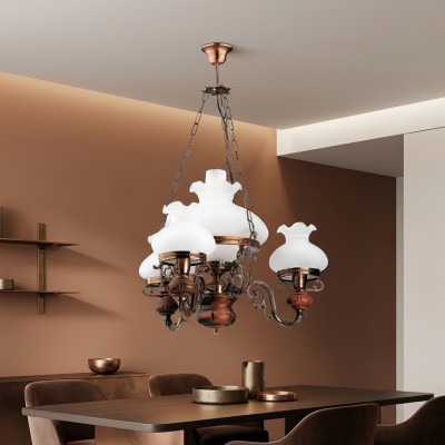 Lámpara de techo Lustre Candelabro Lámpara de techo Lámpara de cristal Marrón Barroco