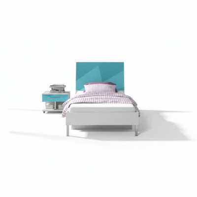 Cama + mesita de noche - Muebles de dormitorio para niños Camas Azul juego de 2 piezas Nuevo