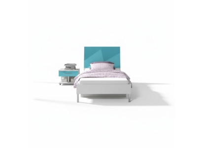 Cama + mesita de noche - Muebles de dormitorio para niños Camas Azul juego de 2 piezas Nuevo