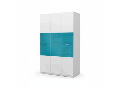 Armario dormitorio Armarios multiusos Madera 3 puertas Azul Nuevo