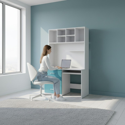 Escritorio turquesa mesa oficina habitación infantil juvenil mesas nuevo brillo