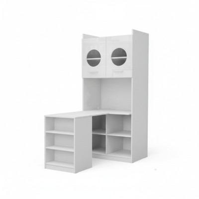 Escritorio blanco, mesa de oficina para habitaciones de niños y adolescentes, mesas nuevas de alto brillo.