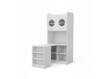 Escritorio blanco, mesa de oficina para habitaciones de niños y adolescentes, mesas nuevas de alto brillo.