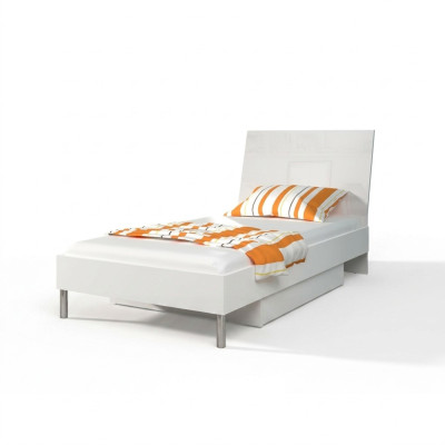Camas Blancas de Diseño en Madera Brillante Cama Individual para Niñas en Habitación de Niños