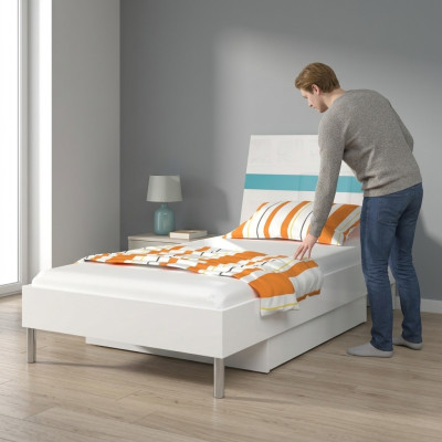 Camas Cama infantil Habitación infantil Cama Cama infantil Muebles de madera Turquesa Alto brillo Nuevo